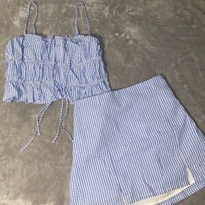 No Boundaries Blue and White Gingham Set